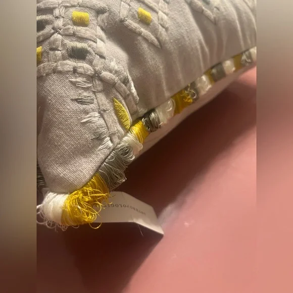Anthropologie Georgia Cotton Embroidered Pillow - Picture 8 of 12